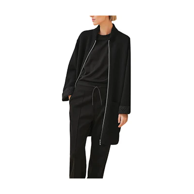 (Women) HERMES SS24 Reversible Zip-Up Mid-Length Jacket Black H4H2102D202