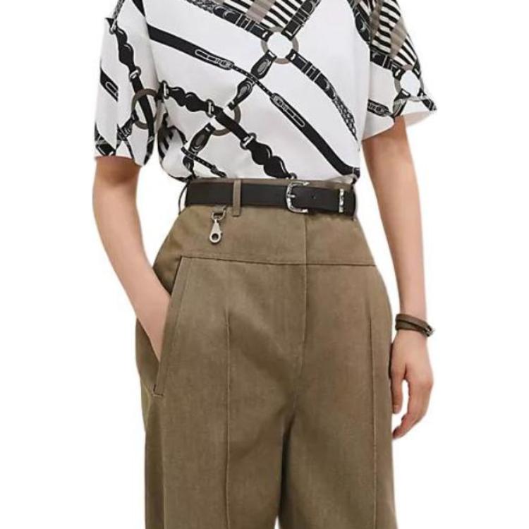 (Women) HERMES SS25  White Printed Cotton Jersey T-Shirt Spring Summer Collection H5E4622DE91 圖 6