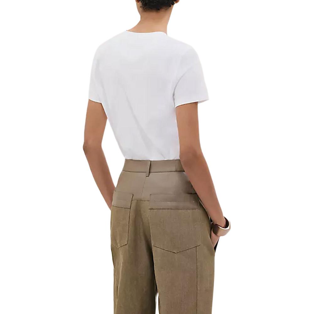 Lookbook (Women) HERMES SS25  White Short-Sleeve Round-Neck T-Shirt H5E4634DA90