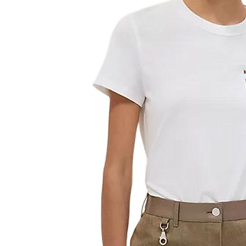 Details for (Women) HERMES SS25  White Short-Sleeve Round-Neck T-Shirt H5E4634DA90