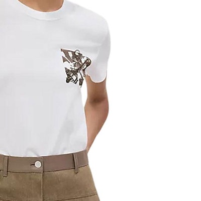 (Women) HERMES SS25 White Short-Sleeve Round-Neck T-Shirt H5E4634DA90 Sizing (Women) HERMES SS25 White Short-Sleeve Round-Neck T-Shirt H5E4634DA90