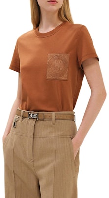 (W) HERMES SS25 Musim Semi Musim Panas Kaos Crewneck Coklat Katun. H4H4615DA1W Buy (W) HERMES SS25 Musim Semi Musim Panas Kaos Crewneck Coklat Katun. H4H4615DA1W