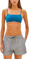 Order (Women) HERMES Striped Seersucker Beach Shorts Gray H1E3400DA5H