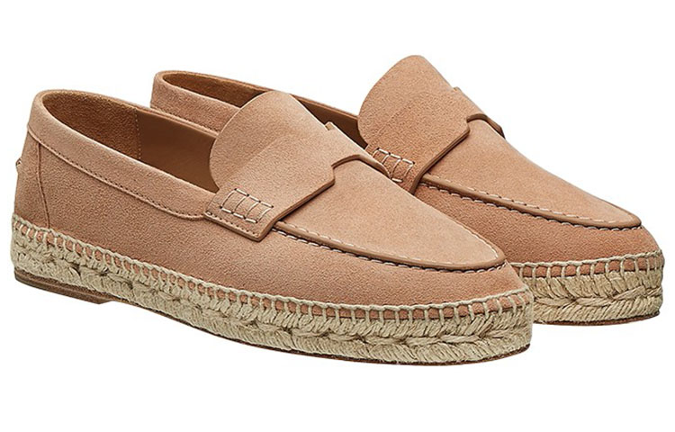 (W) HERMES Suede and Woven Leather Flat 'Brown' 圖 2