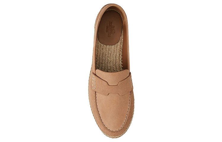 (W) HERMES Suede and Woven Leather Flat 'Brown' 圖 4