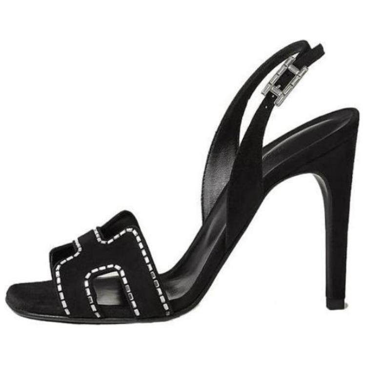 (W) HERMES Suede CMFTable Slide Sandals 'Black'