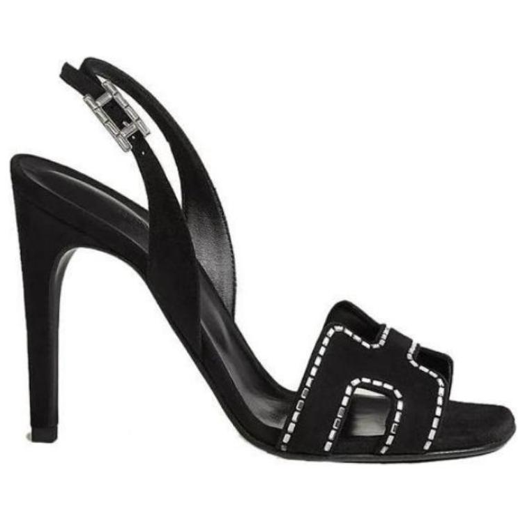 (W) HERMES Suede CMFTable Slide Sandals 'Black' 圖 2