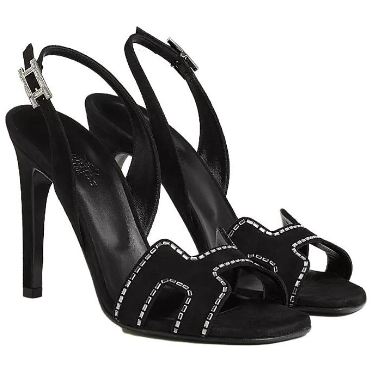 (W) HERMES Suede CMFTable Slide Sandals 'Black' 圖 3