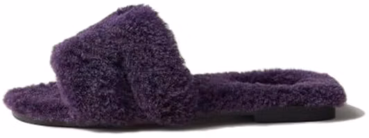 (Women) HERMES Suede Flat Slide Sandals 'Violet' H231288Z-VL (Women) HERMES Suede Flat Slide Sandals 'Violet' H231288Z-VL