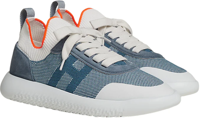 (W) HERMES Sneaker Kulit Suede Kambing 'Biru' H221284Z-H1 Lookbook (W) HERMES Sneaker Kulit Suede Kambing 'Biru' H221284Z-H1