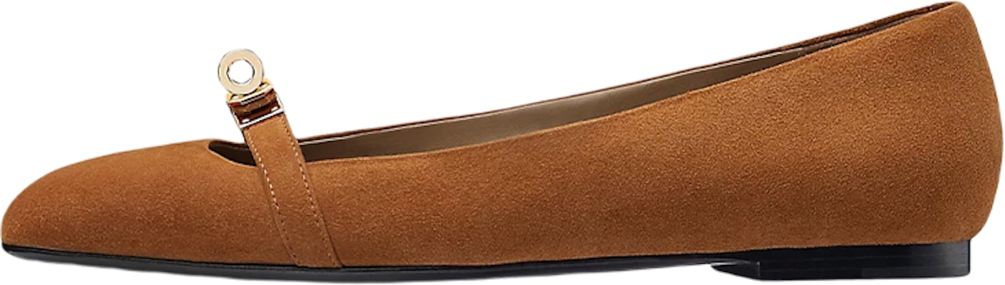 (Women) HERMES Suede Goatskin Ballet Flats 'Brown' H202101Z-Y4 Buy (Women) HERMES Suede Goatskin Ballet Flats 'Brown' H202101Z-Y4