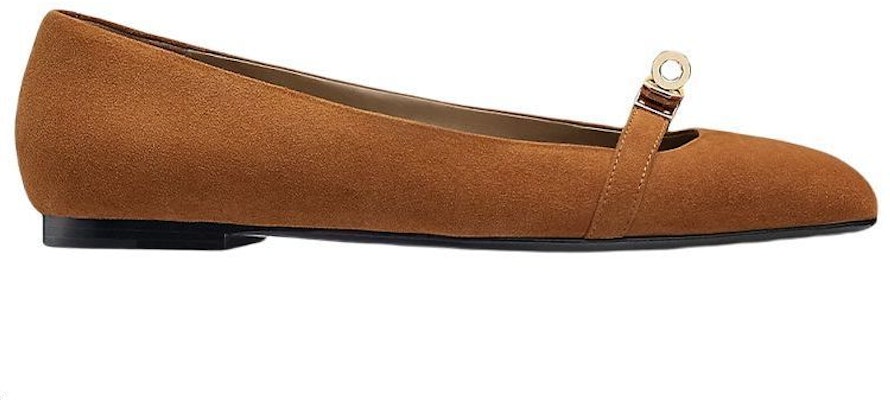 (Women) HERMES Suede Goatskin Ballet Flats 'Brown' H202101Z-Y4 Order (Women) HERMES Suede Goatskin Ballet Flats 'Brown' H202101Z-Y4