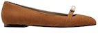 Order (W) HERMES Kasut Ballet Kulit Kambing Suede 'Coklat' H202101Z-Y4