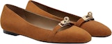 Lookbook (W) HERMES Kasut Ballet Kulit Kambing Suede 'Coklat' H202101Z-Y4