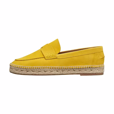 (W) HERMES Suede Goatskin Espadrilles 'Yellow'