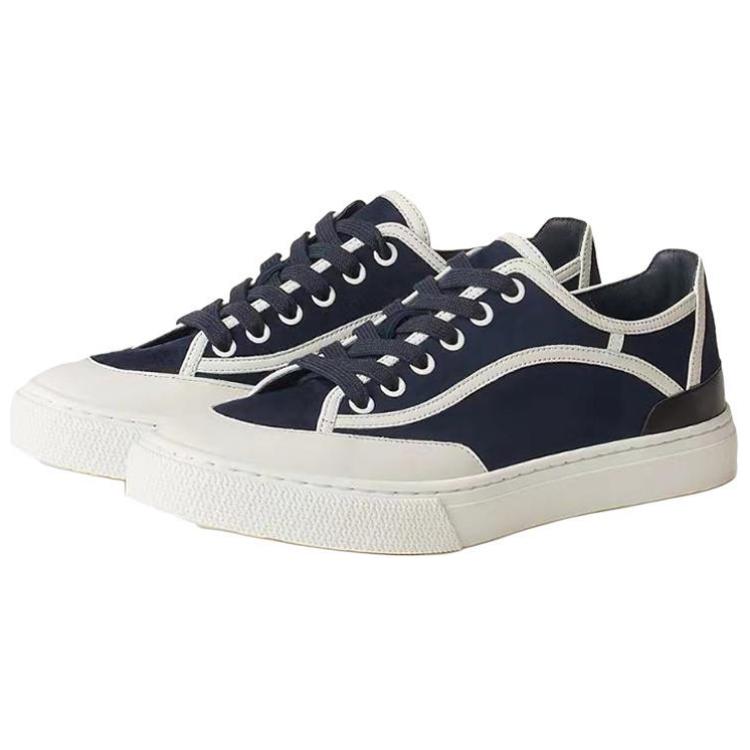 (W) HERMES Suede Goatskin Low-Top Lace-Up 'Blue White Fashion' 圖 3