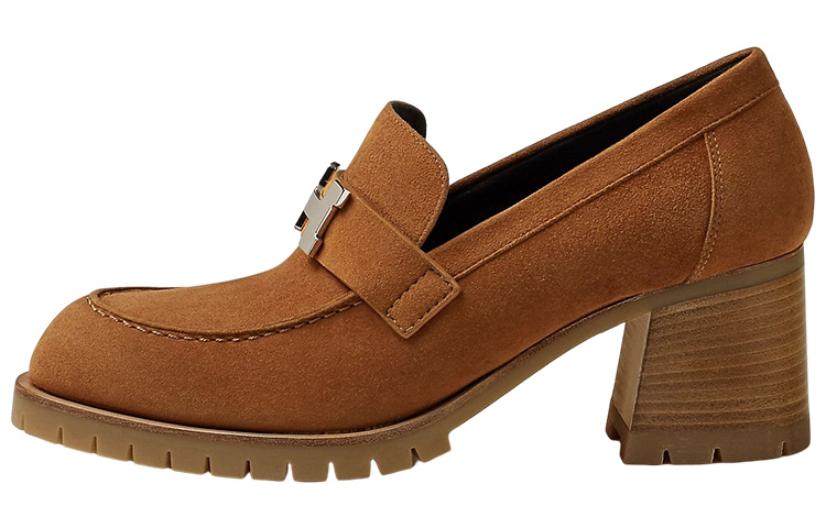 (Women) HERMES Suede High Heel 'Fashion Chunky Brown' H222061Z-A3