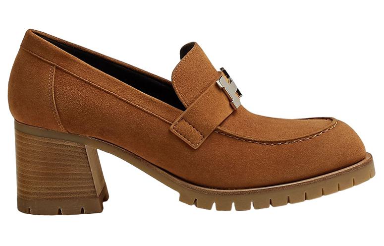 Order (W) HERMES Suede High Heel 'Fashion Chunky Coklat' H222061Z-A3