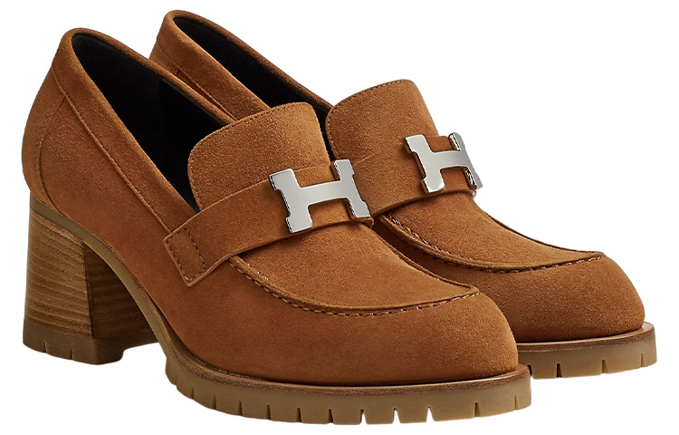 Lookbook (W) HERMES Suede High Heel 'Fashion Chunky Coklat' H222061Z-A3