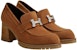 (W) HERMES Suede Tumit Tinggi 'Fesyen Chunky Coklat' H222061Z-A3