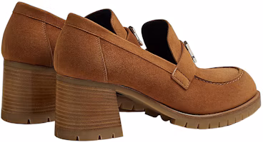 Shop (W) HERMES Suede Tumit Tinggi 'Fesyen Chunky Coklat' H222061Z-A3