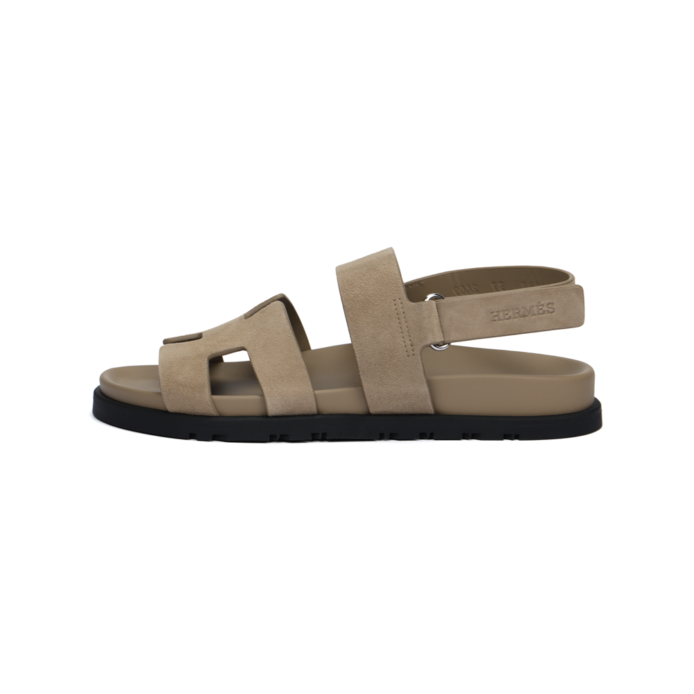 (Women) HERMES Suede Open-Toe Strap Sandals Beige () H242158Z C9