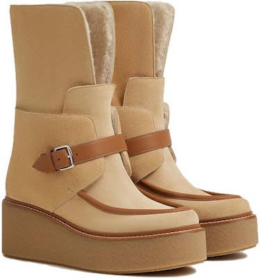 (Women) HERMES Suede Round Toe Booties 'Brown' H232029Z-W4370 Lookbook (Women) HERMES Suede Round Toe Booties 'Brown' H232029Z-W4370