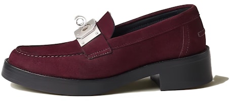(Women) HERMES Suede Round Toe Loafers 'Mahogany Pink' H232074Z-LP (Women) HERMES Suede Round Toe Loafers 'Mahogany Pink' H232074Z-LP