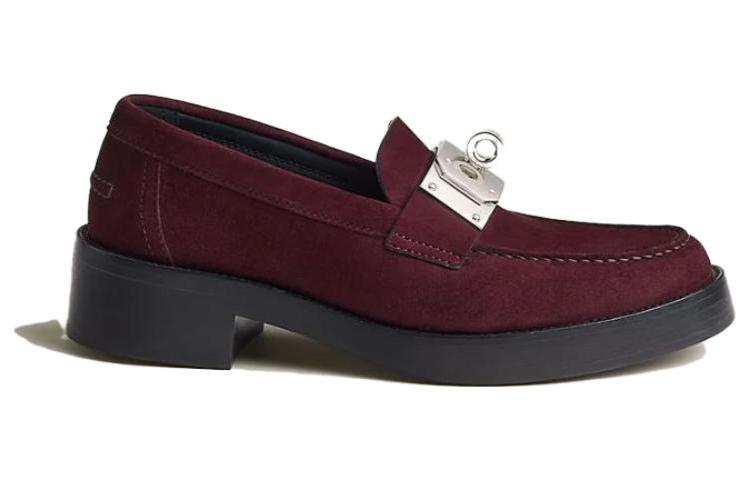 Order (W) Mocassini HERMES in Suede Punta Tonda ''Mahogany Pink''. H232074Z-LP