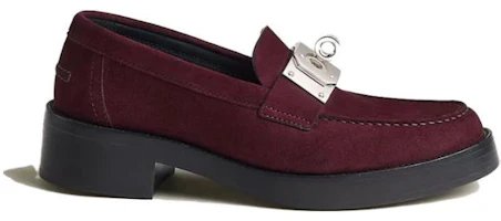 Order (W) HERMES Kasut Loafer Hujung Bulat Suede 'Mahogany Pink' H232074Z-LP