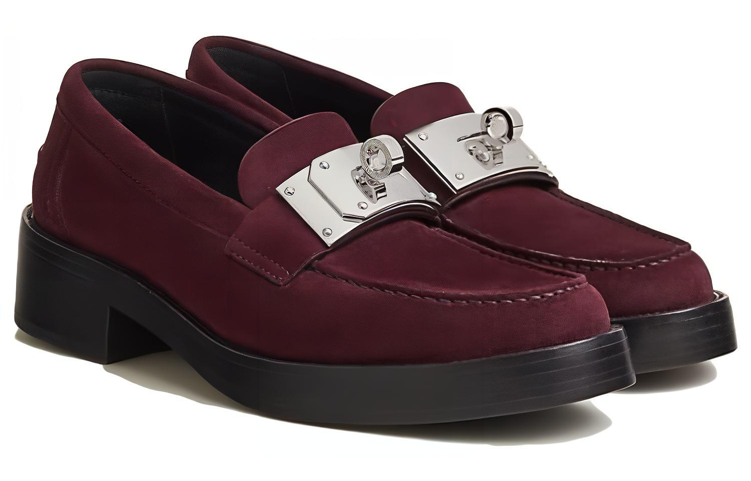 Lookbook (W) Mocassini HERMES in Suede Punta Tonda ''Mahogany Pink''. H232074Z-LP