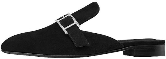 (Women) HERMES Suede Slip-On Round Toe Low-Top 'Fashion Slide Black' H202000Z-02 (Women) HERMES Suede Slip-On Round Toe Low-Top 'Fashion Slide Black' H202000Z-02