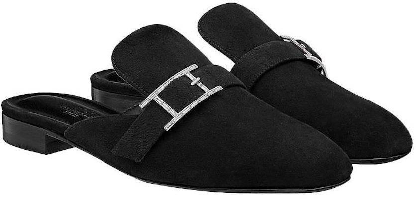 (Women) HERMES Suede Slip-On Round Toe Low-Top 'Fashion Slide Black' H202000Z-02 Lookbook (Women) HERMES Suede Slip-On Round Toe Low-Top 'Fashion Slide Black' H202000Z-02