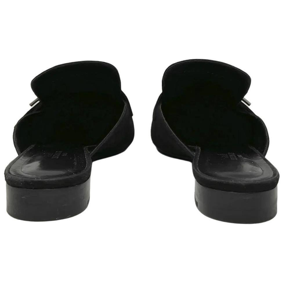 Purchase (W) HERMES Suède Instapper Lage Schoen ''Fashion Slide Zwart'' H202000Z-02