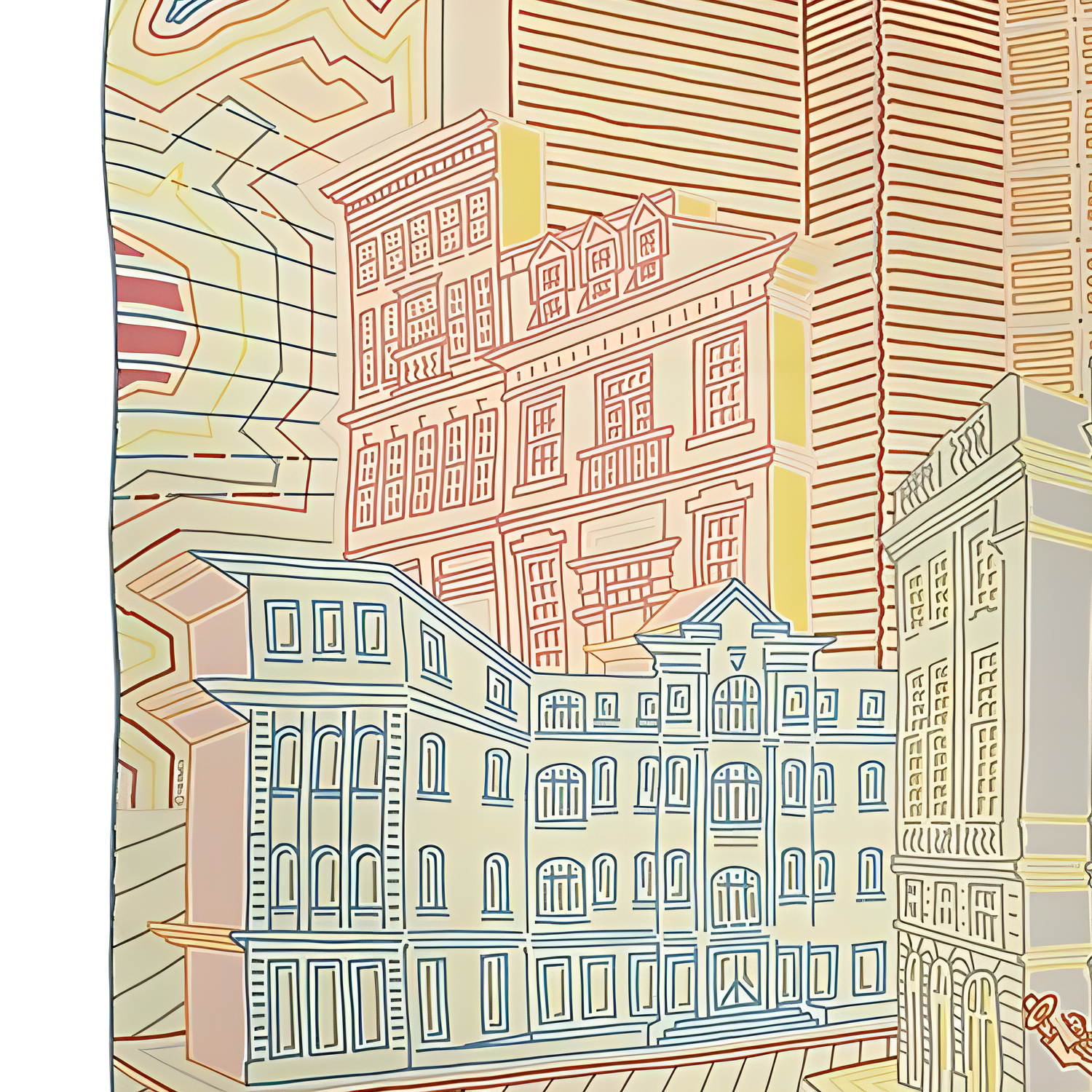 (Women) HERMES Sulfur Yellow City House Design Silk Scarf for Women. H984125Sv03 圖 3