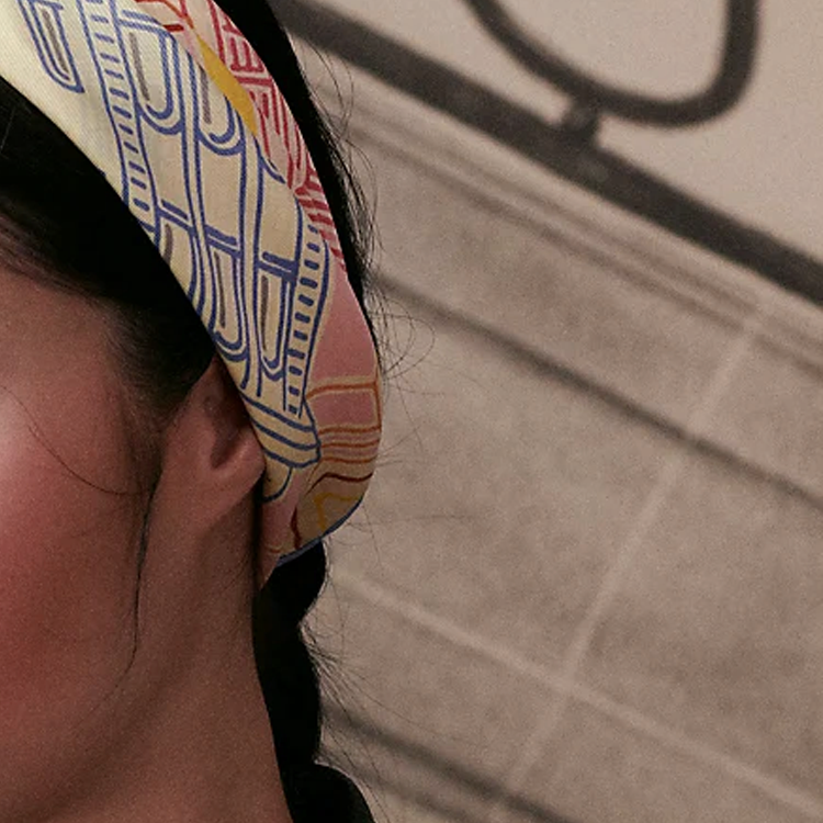 (Women) HERMES Sulfur Yellow City House Design Silk Scarf for Women. H984125Sv03 圖 4