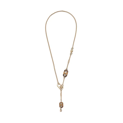 (Women) HERMES Sur Mer Gold Logo Pendant Necklace for Women. H100002FD00