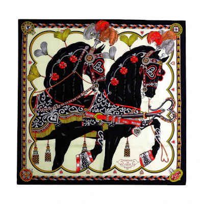 (Women) HERMES Sweet Saddlery Silk Scarf Multicolor for Women. H004090S 12