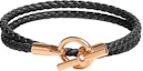 Buy (Women) HERMES Swift Calfskin Glenan Double Tour Bracelet Rose Gold Black H071689FO89T2