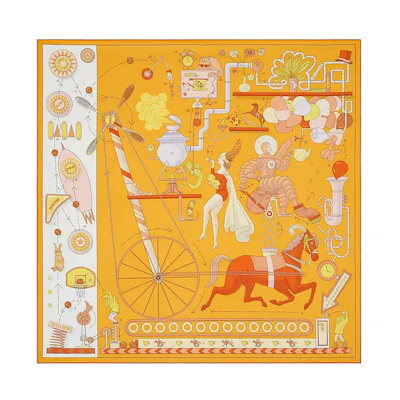 (Women) HERMES Tea for Two Silk Scarf H003968S-10