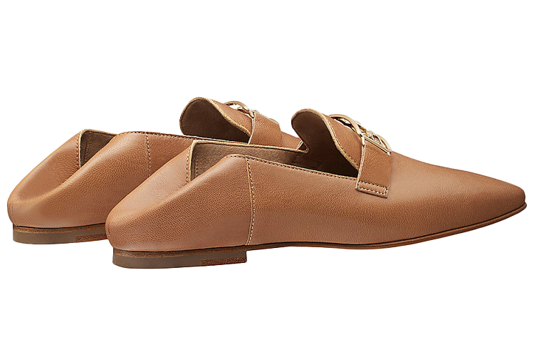 Shop (W) 爱马仕Time系列金属羊皮乐福鞋棕色 H191257Z-F3