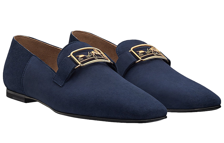 Lookbook (W) HERMÈS Mocassin Time ''Peau de Chèvre Découpée Bleue'' H202246Z-I2