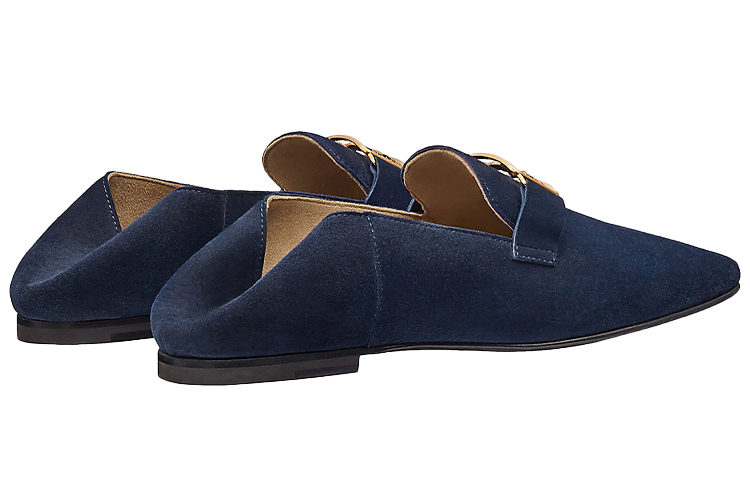 Shop (W) HERMÈS Mocassin Time ''Peau de Chèvre Découpée Bleue'' H202246Z-I2