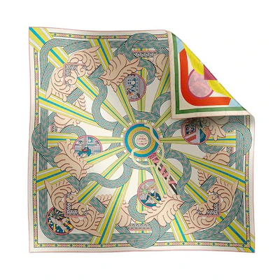(Women) HERMES Torchlight Glow Green Silk Scarf Women’s Fashion Accessory H904097Sv04