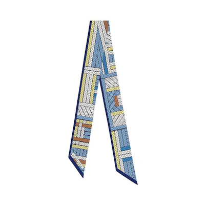 (Women) HERMES Tresses H Twilly Scarf Multicolor Accessory. H063847S 13