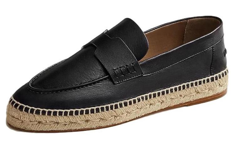 (Women) HERMES Trip Leather 'Black Slip-On' H222135Z-02