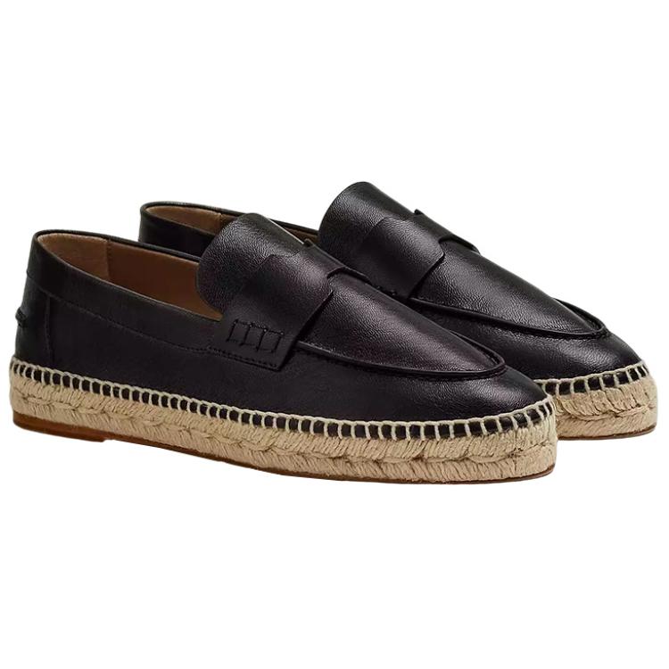 Shop (Women) HERMES Trip Leather 'Black Slip-On' H222135Z-02