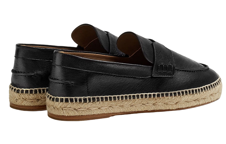 Purchase (Women) HERMES Trip Leather 'Black Slip-On' H222135Z-02
