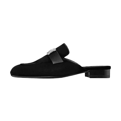 (W) HERMES Trocadero Mule 'Black'