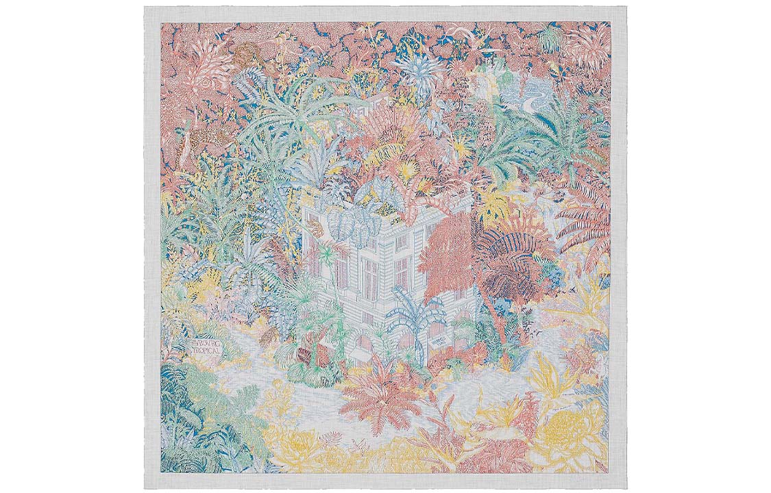 (Women) HERMES Tropic Jungle  Silk Scarf 140cm. H243602S-02
